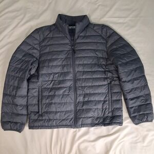 Heatkeep Mens Puffer Jacket Sz L Lightweight Packable Gray Softshell Gorpcore